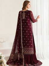 Reena By Alizeh Handcrafted Wedding Edit Chiffon 3 Piece Unstitched Suit ALZ24R AF-HM-4009 MEADOW